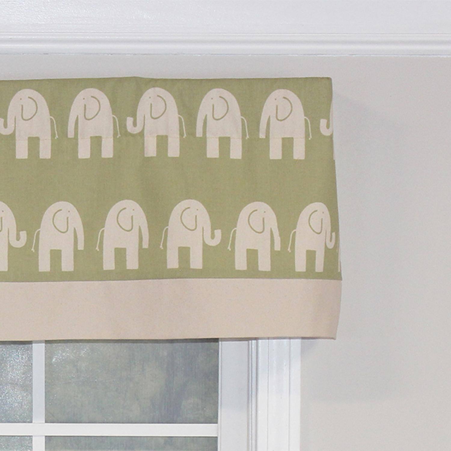 Left. RLF Home - RLF Home Ele Banded 100% Cotton with Fully Lined 3" Rod Pocket Valnance for Windows 50" x 15" Fern - Fern.
