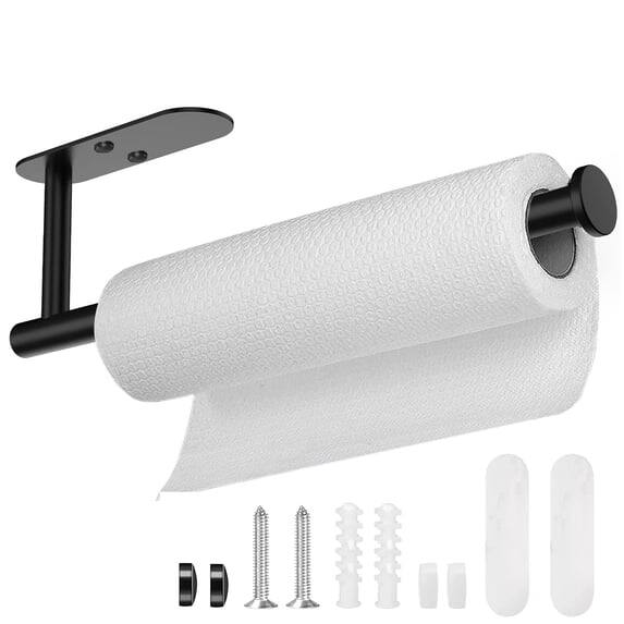 Left. Ocalpur - Ocalpur Paper Towel Holders Wall Mount Kitchen Paper Holder Under Cabinet Black.
