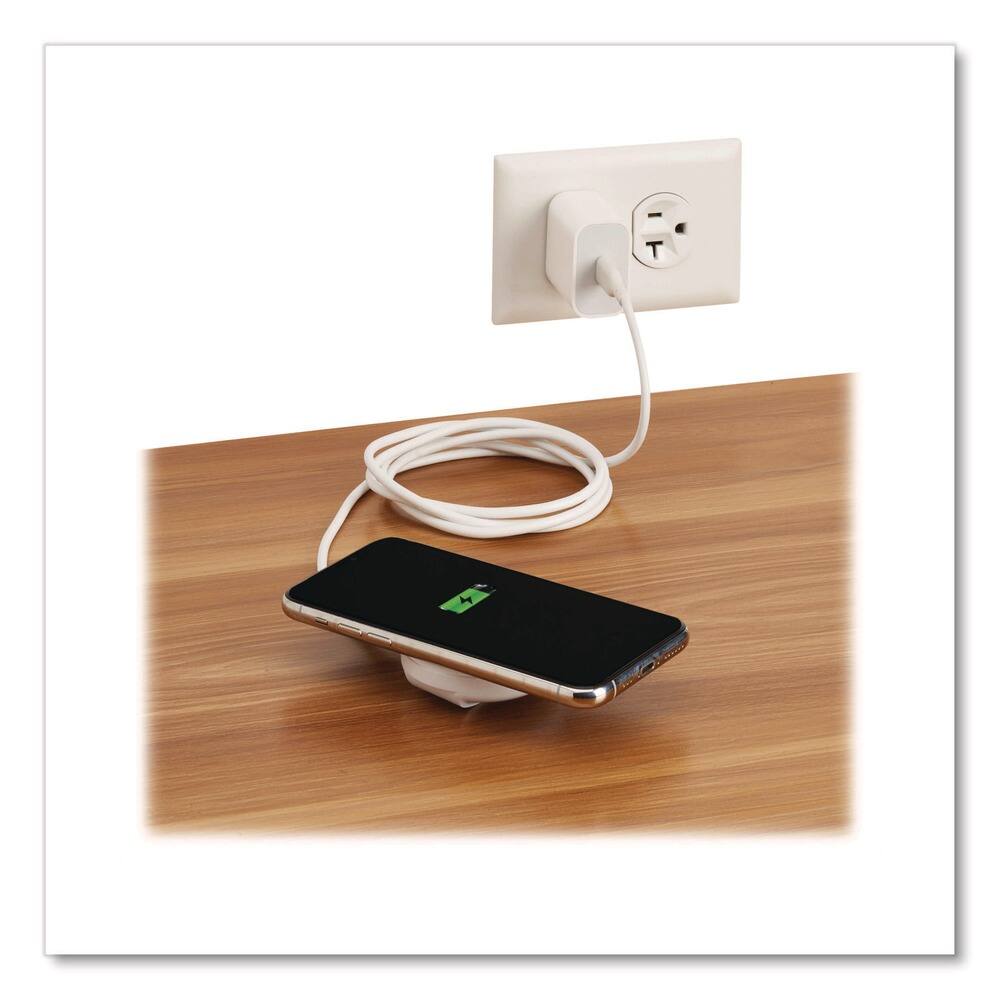 Angle. Tripp Lite - Tripp Lite U280MS-005 15W Wireless Charging Pad USB C White - White.