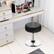 Angle. Costway - Set of 3 Adjustable Metal Vanity Stool 360° Swivel Storage Makeup Chair with Tray - Black.