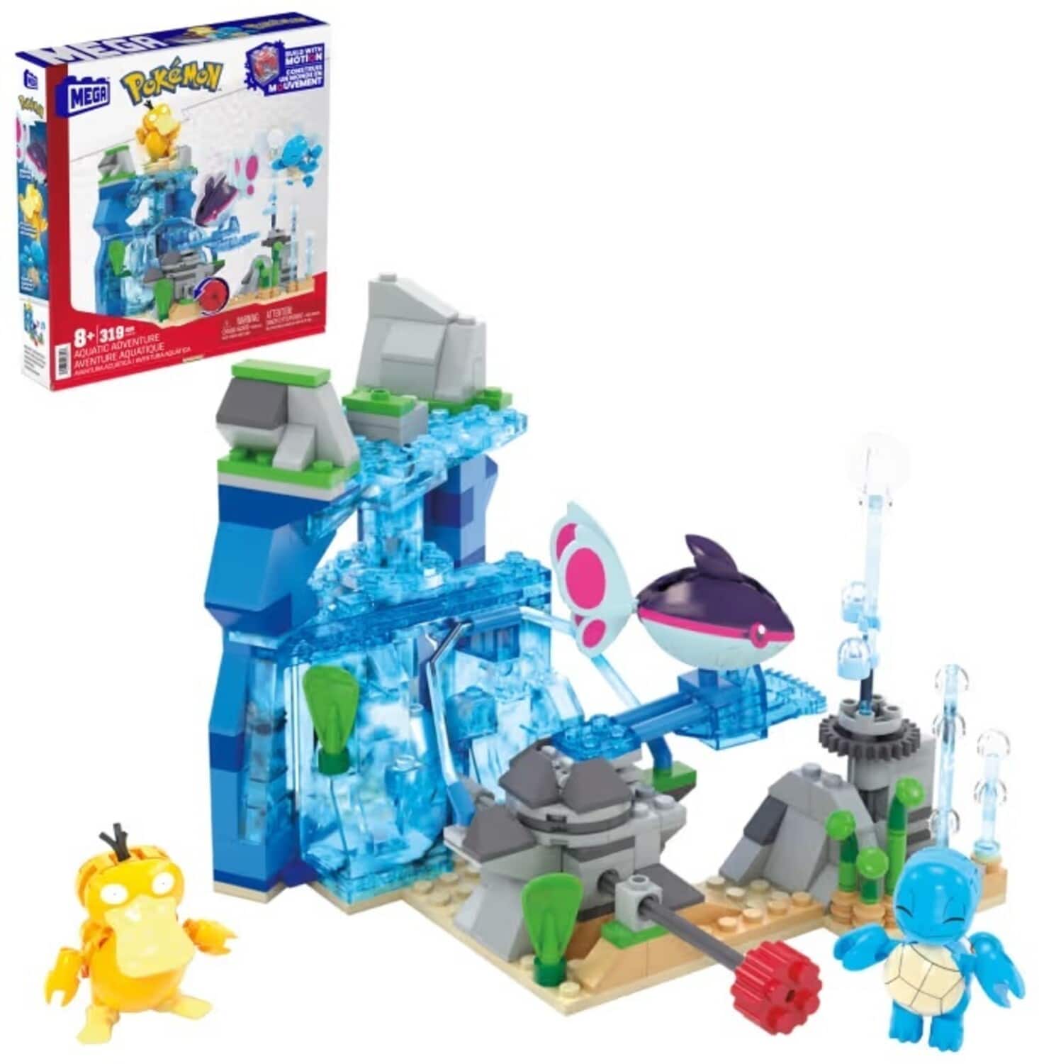 Mega Bloks - Pokemon: Aquatic Adventure, 319 Piece Building Toy Set - COLLECTABLES - Multicolor