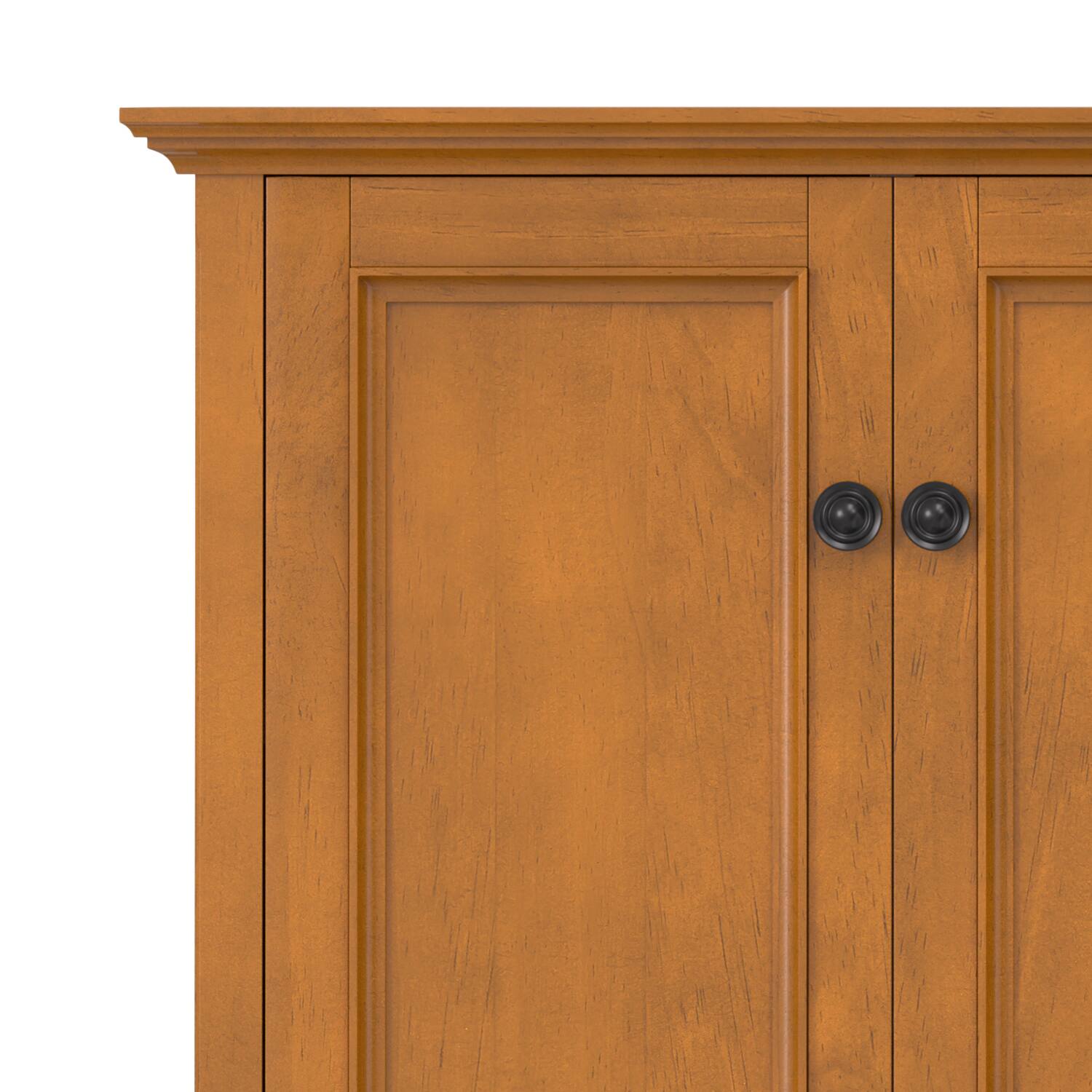 Alt View 6. Simpli Home - Amherst 66 inch Wide Solid Wood Transitional 4 Door Storage Cabinet in Light Golden Brown - Light Golden Brown.