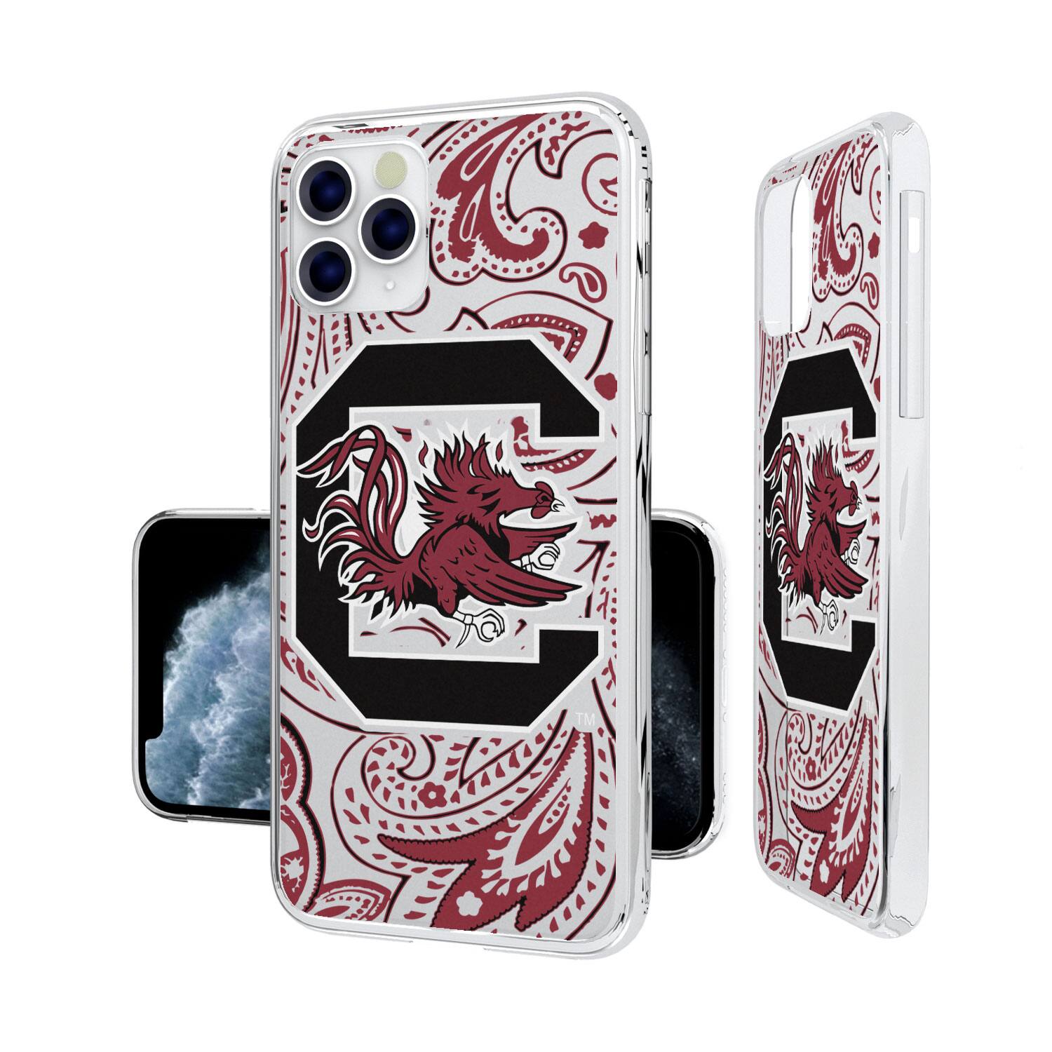 Alt View 3. Keyscaper - South Carolina Gamecocks iPhone Paisley Design Clear Case - 13 Pro Max - Multicolor.