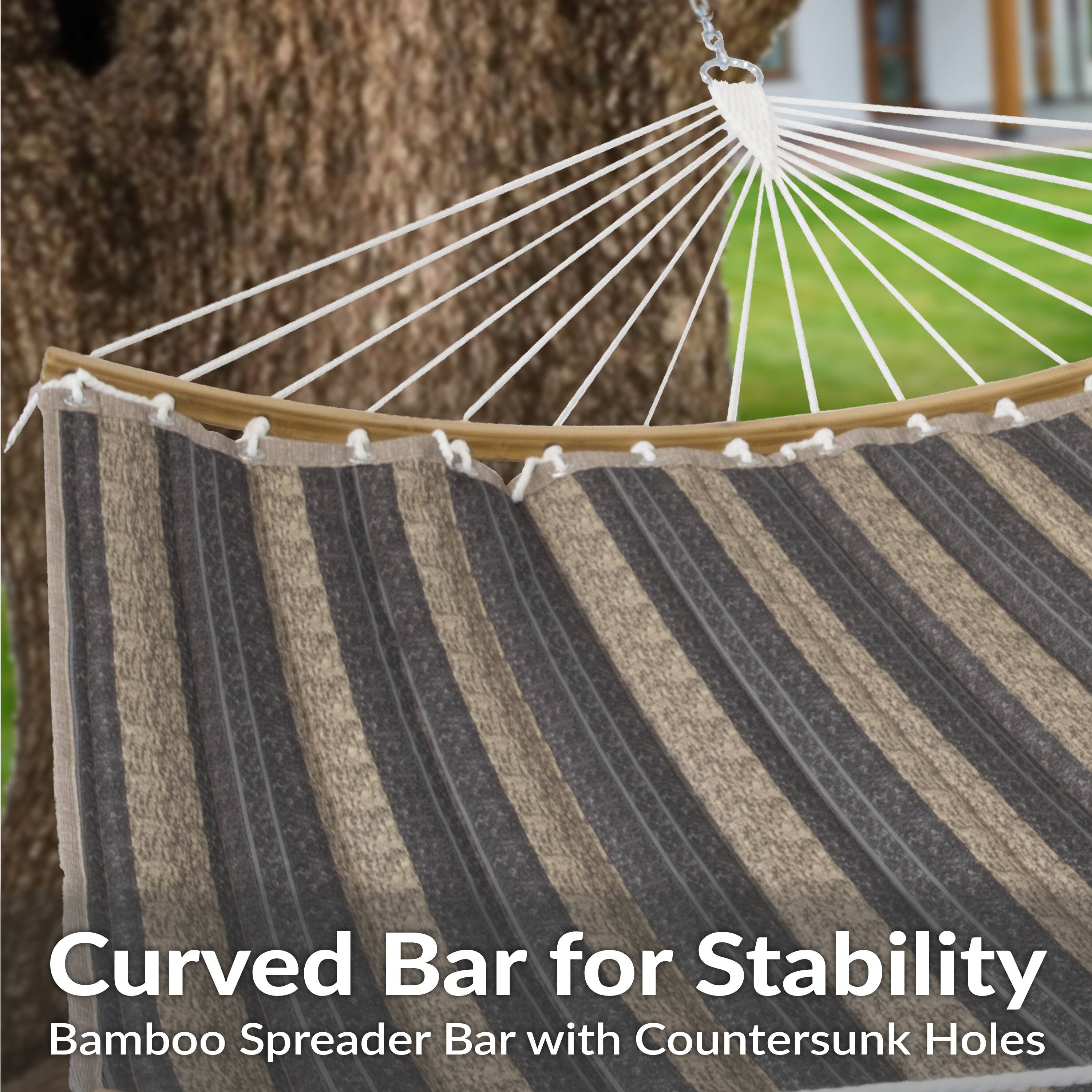Curved Bar for Stability  
Bamboo Spreader Bar with Countersunk Holes