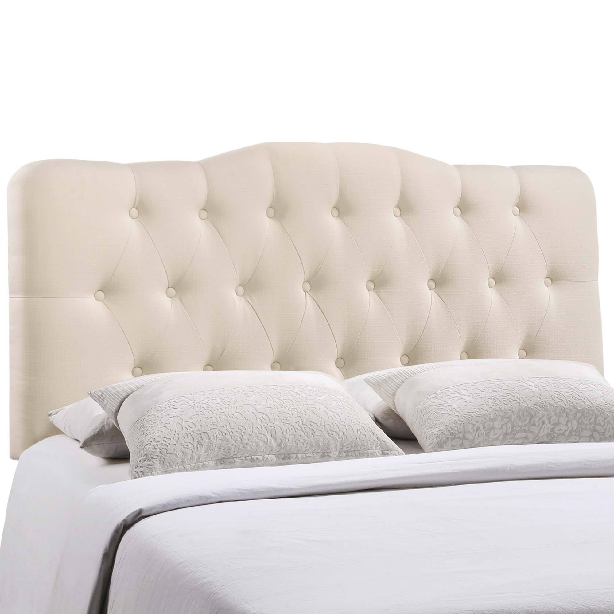 Annabel Upholstered Fabric King Headboard by Modway - White