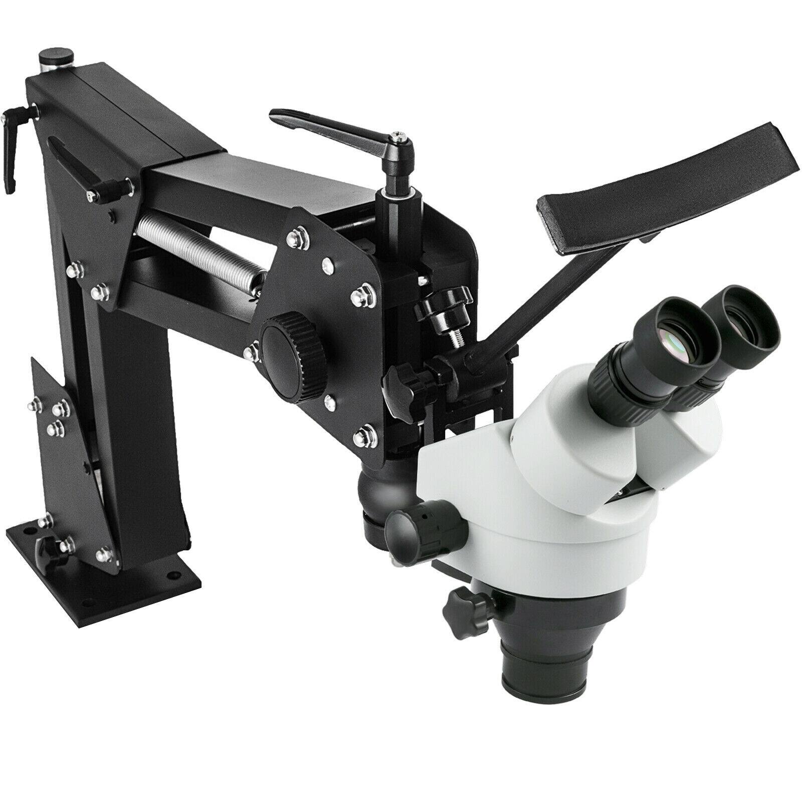 Front. VEVOR - Micro Inlaid Mirror Multi-Directional Microscope with Spring Bracket Multi-Directional Micro-Setting Microscope - Black.