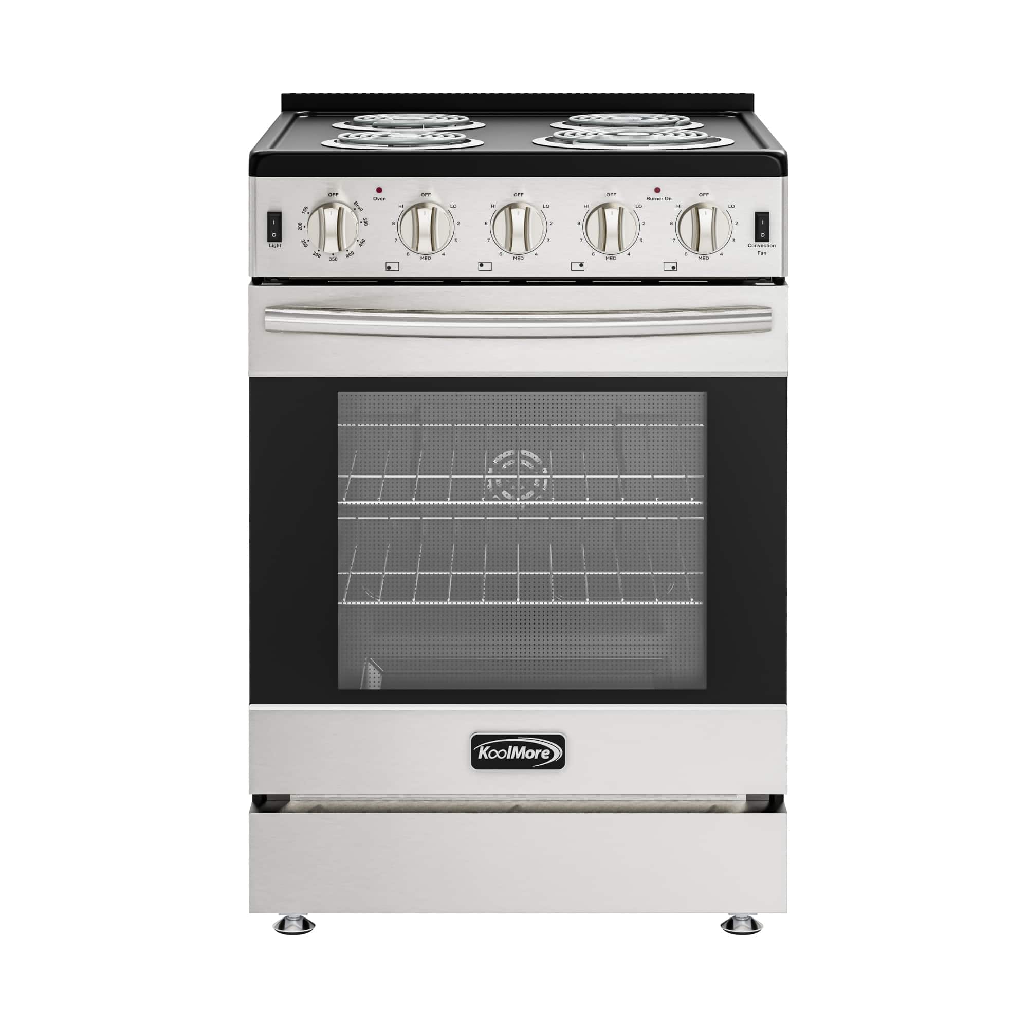 Koolmore - 24 in. 4-Coil Electric Oven Range, 240V in Stainless-Steel (KM-SERC24-SS) - Stainless Steel