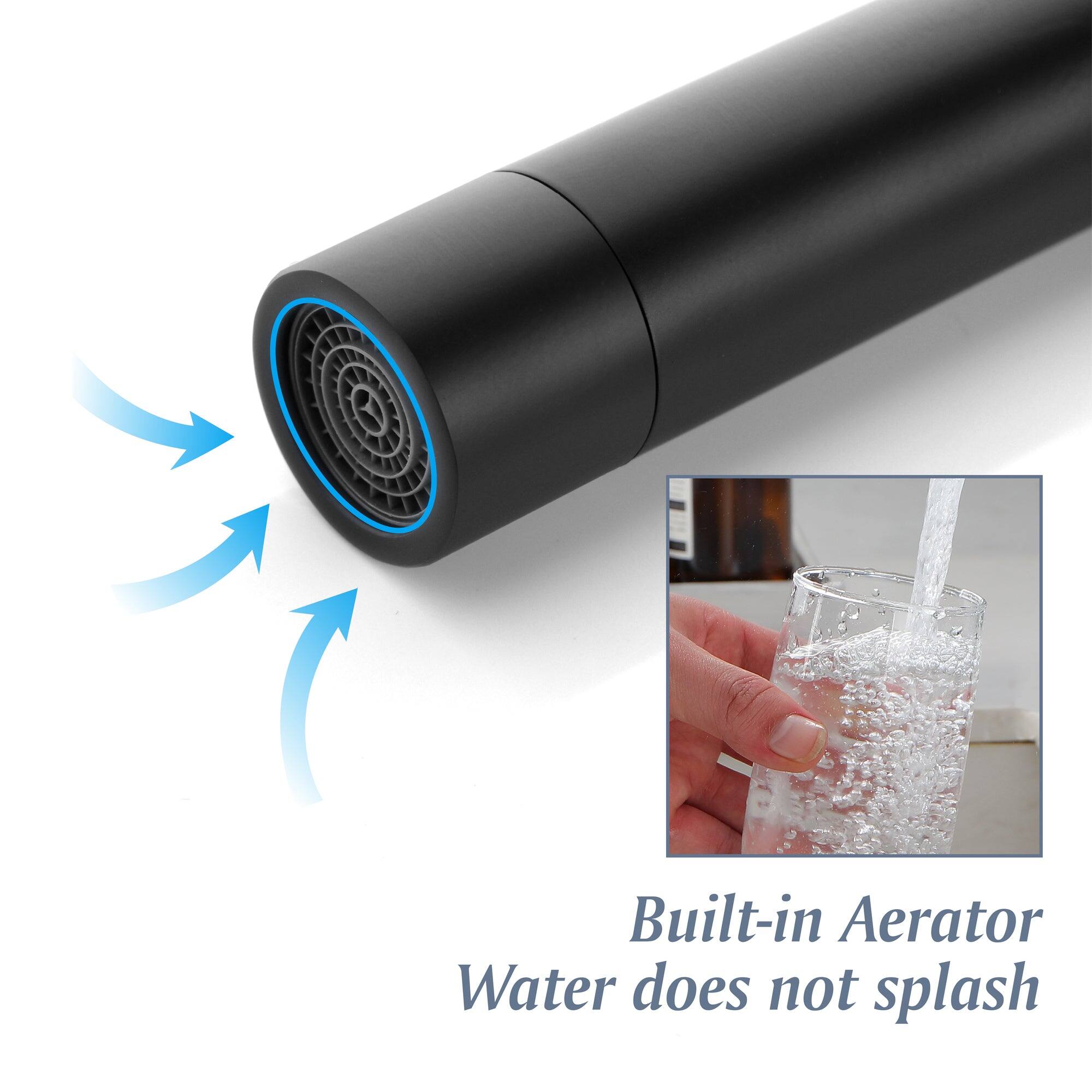 Built-in Aerator  
Water does not splash