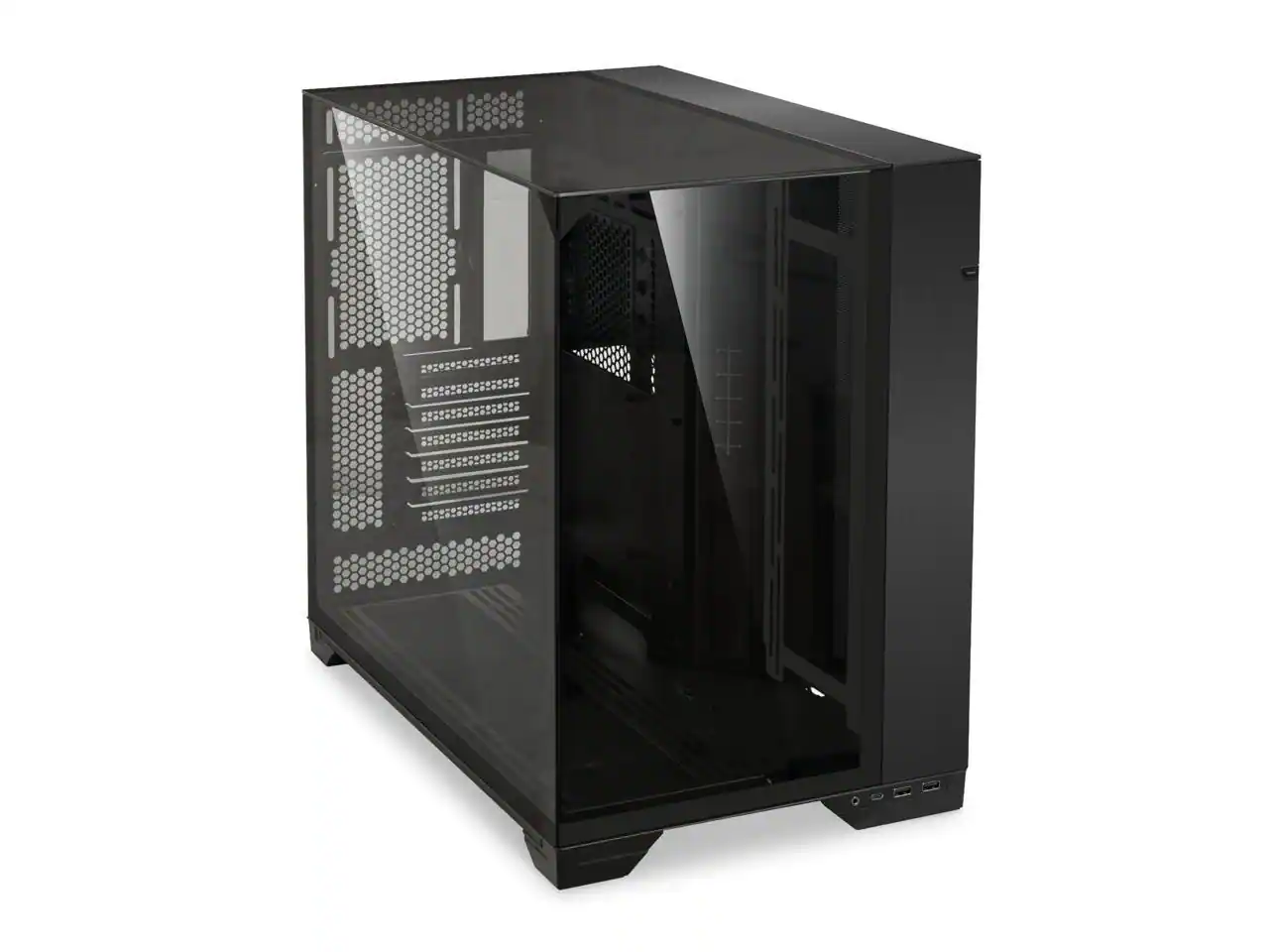 Front. Lian Li - LIAN LI O11 Vision Black Aluminum / Steel / Tempered Glass ATX Mid Tower Computer Case ----- O11VX - Black.