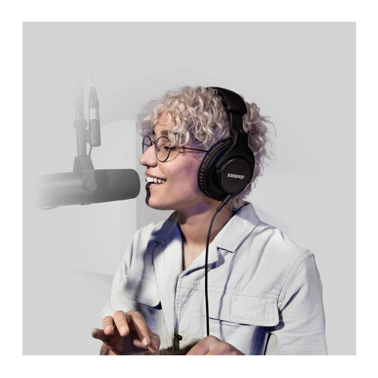 Angle. Shure - Shure SRH440A Over-Ear Wired Headphones for Monitoring & Recording, Professional Studio Grade, Enhanced Frequency Respon - BLACK.