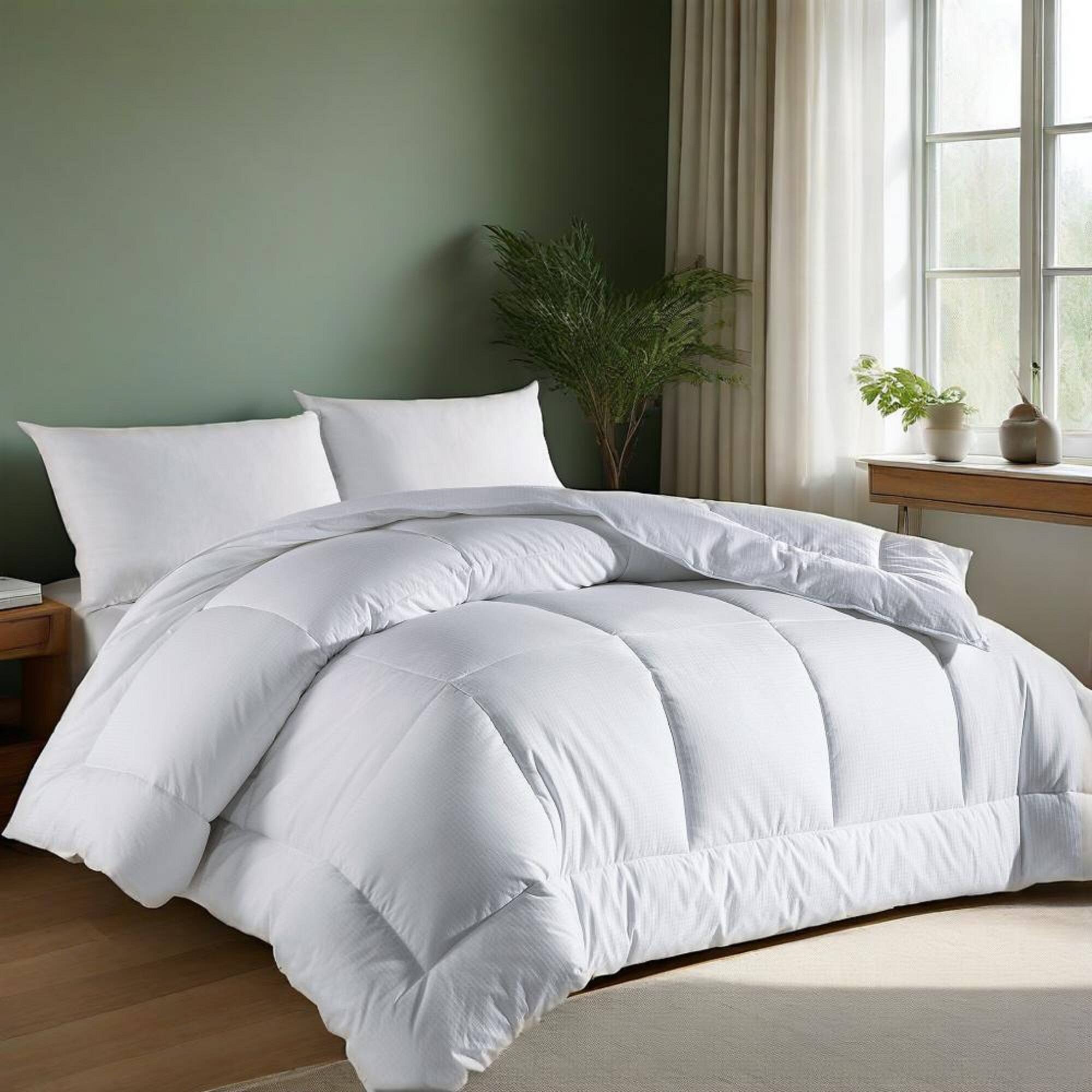 Angle. Peace Nest - Peace Nest White Down Alternative Comforter Duvet Insert - White.
