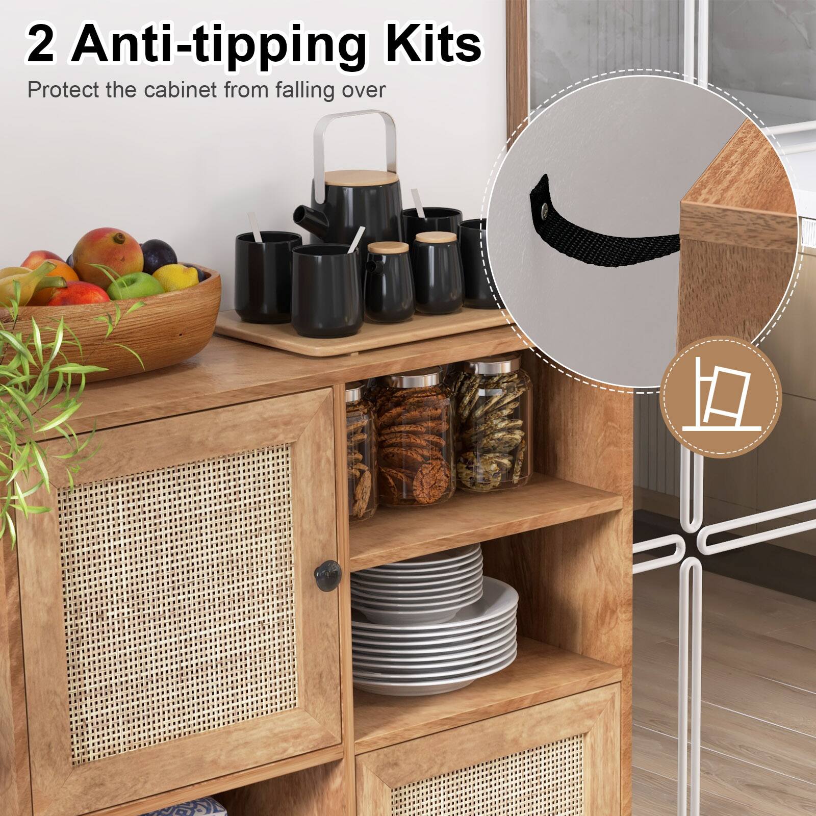2 Anti-tipping Kits
Protect the cabinet from falling over