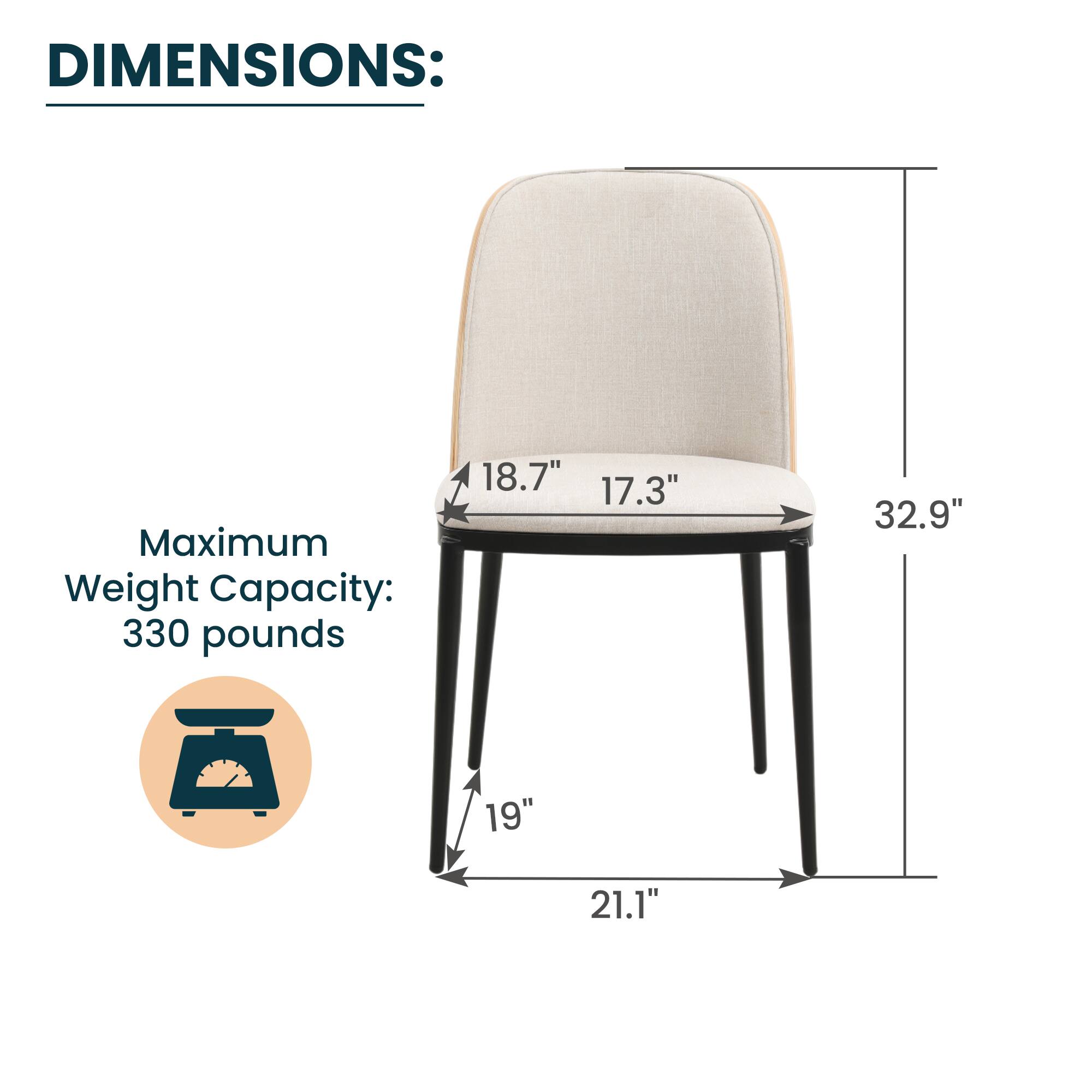 DIMENSIONS:  
Maximum Weight Capacity: 330 pounds  
18.7" x 17.3" x 32.9" x 19" x 21.1"