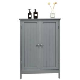 Kadyn - Bathroom Floor Storage Double Door Cupboard Cabinet- Bathroom Cabinets for Entryway Storage, Home Office Furniture - Gray