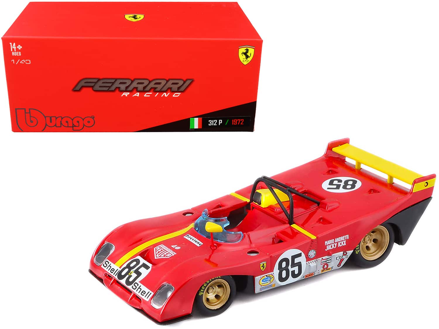Ferrari 312P #85 Jacky Ickx - Mario Andretti 6 Hours of Watkins Glen (1972) 1/43 Diecast Model Car by Bburago price history on PriceWatchPro