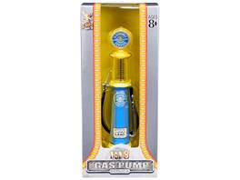 Oldsmobile Service Vintage Cylinder Gas Pump 1/18 Diecast Replica by Road Signature - Blue, Yellow