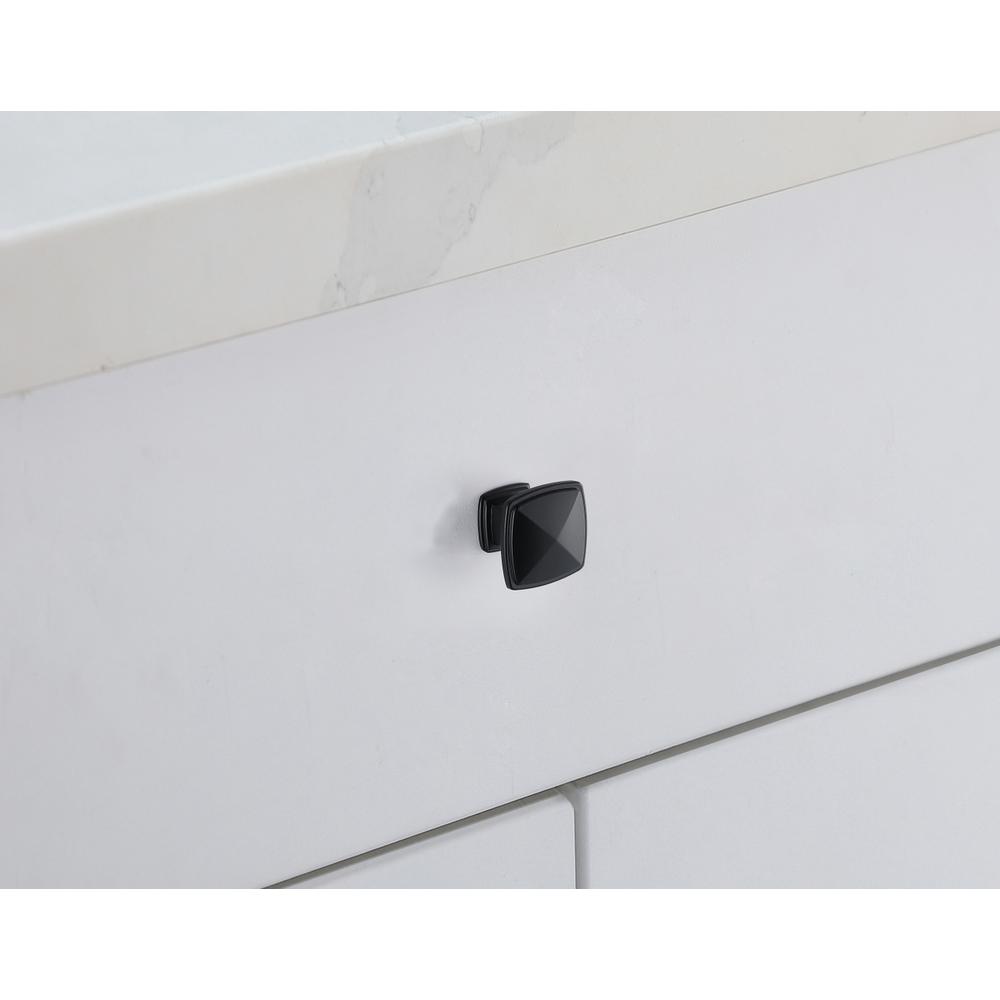 Alt View 1. Elegant Decor - Marcel 1.2" Matte Black Square Knob Multipack (Set of 10) - Matte Black.