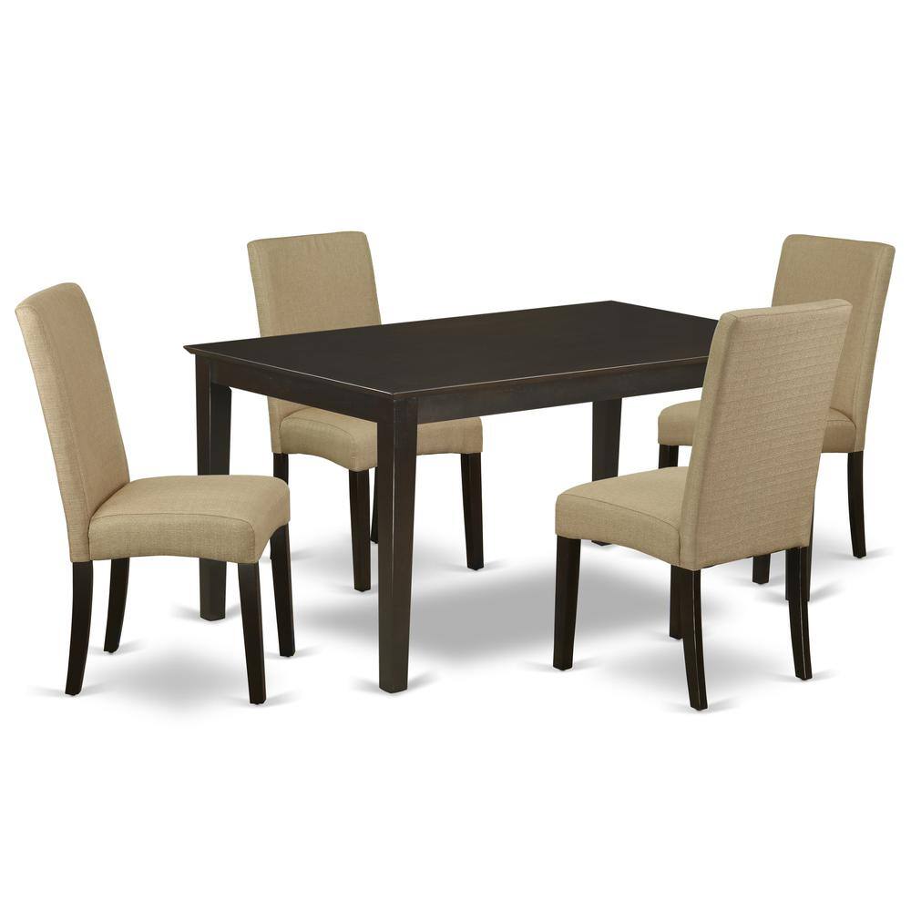 Back. East West Furniture - Dining Room Set Cappuccino - Brown.