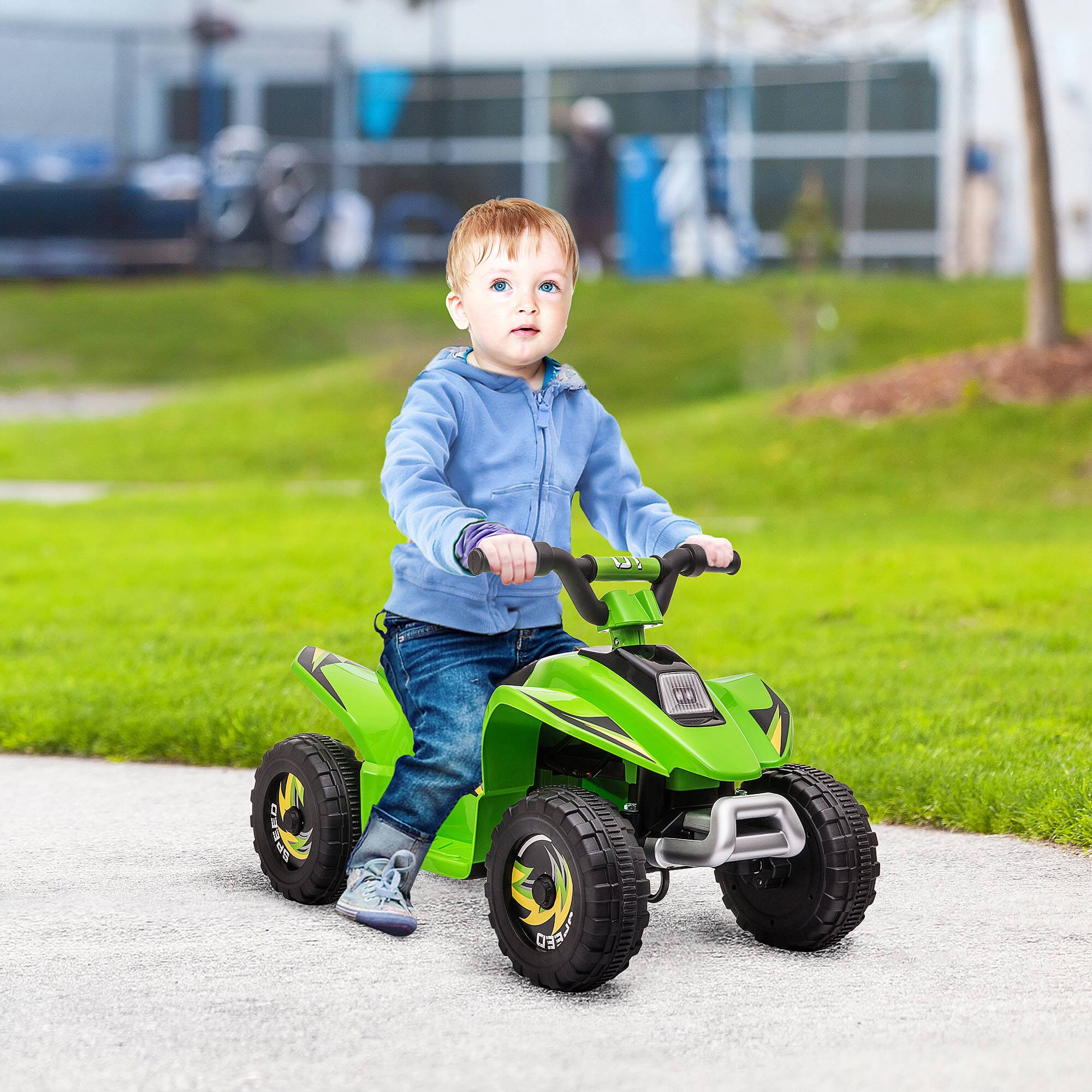 Angle. Aosom - 6V Kids ATV 4-Wheeler Ride on Car, Electric Quad Battery Vehicle with F/R Switch for 18-36mos Toddlers.