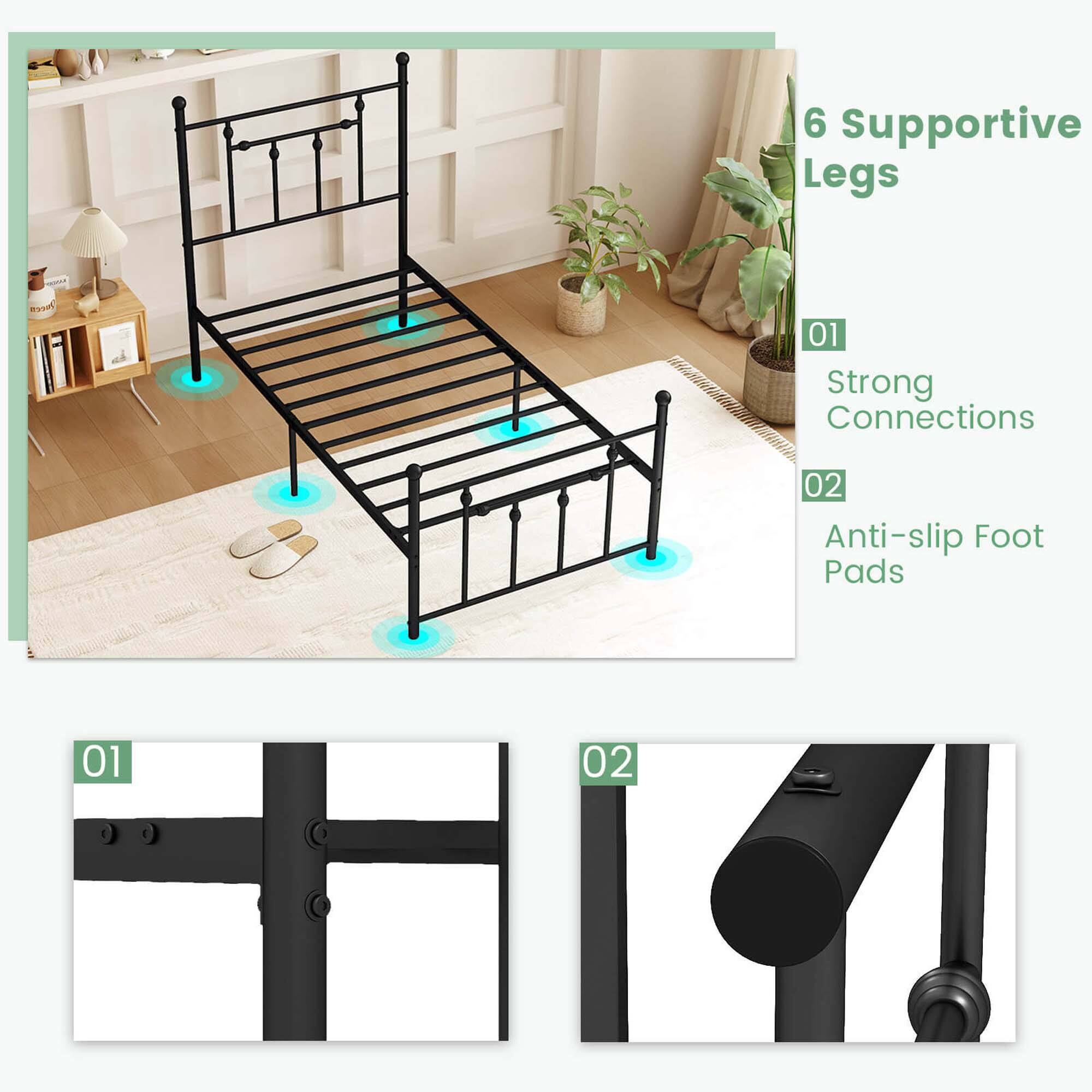 6 Supportive Legs - 01 Strong Connections 02 Anti-slip Foot Pads