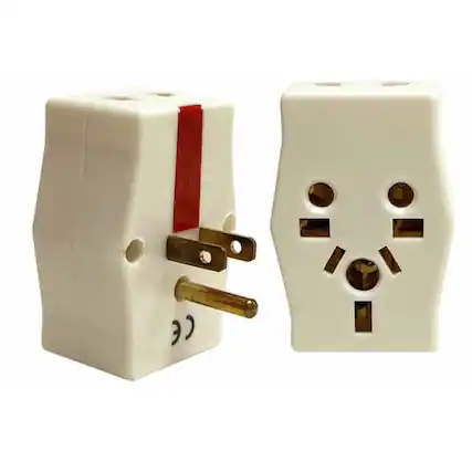 Front. Home Collection - 2 Pack Universal Travel Adapter Plug - WHITE.