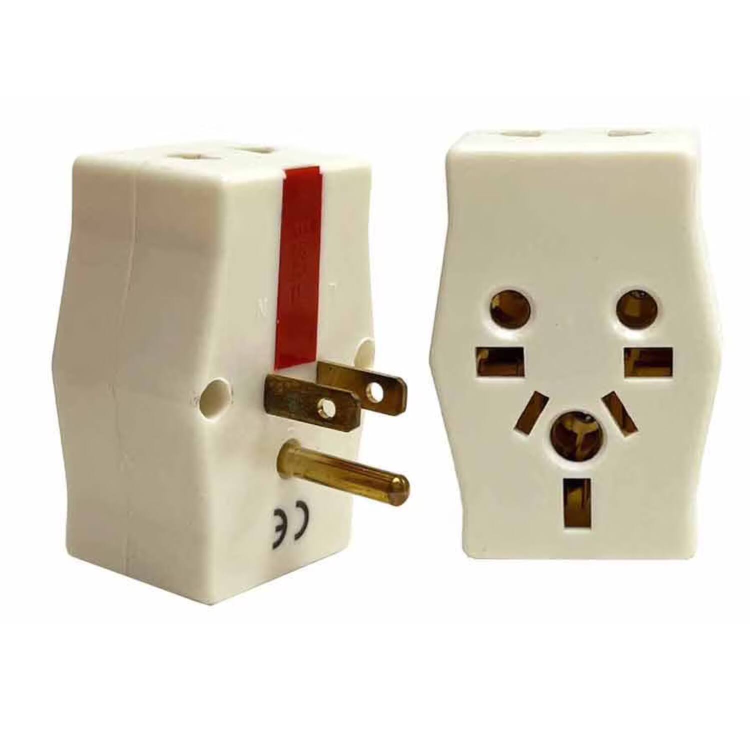 Front. Home Collection - 2 Pack Universal Travel Adapter Plug - WHITE.