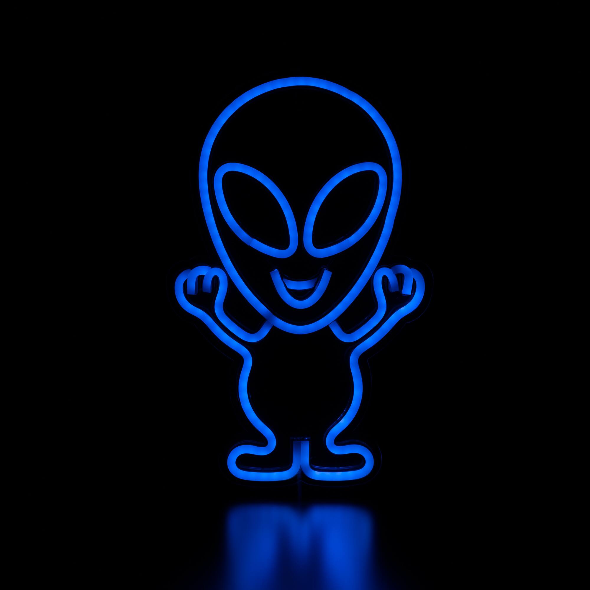 Front. Northlight - LED Alien Neon Lighted Wall Art - 16.75" - Blue.