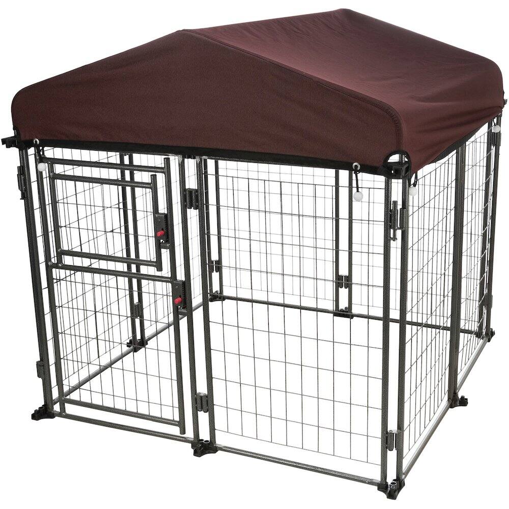 Alt View 5. TRIXIE - Deluxe Outdoor Dog Kennel - Black/Burgundy.