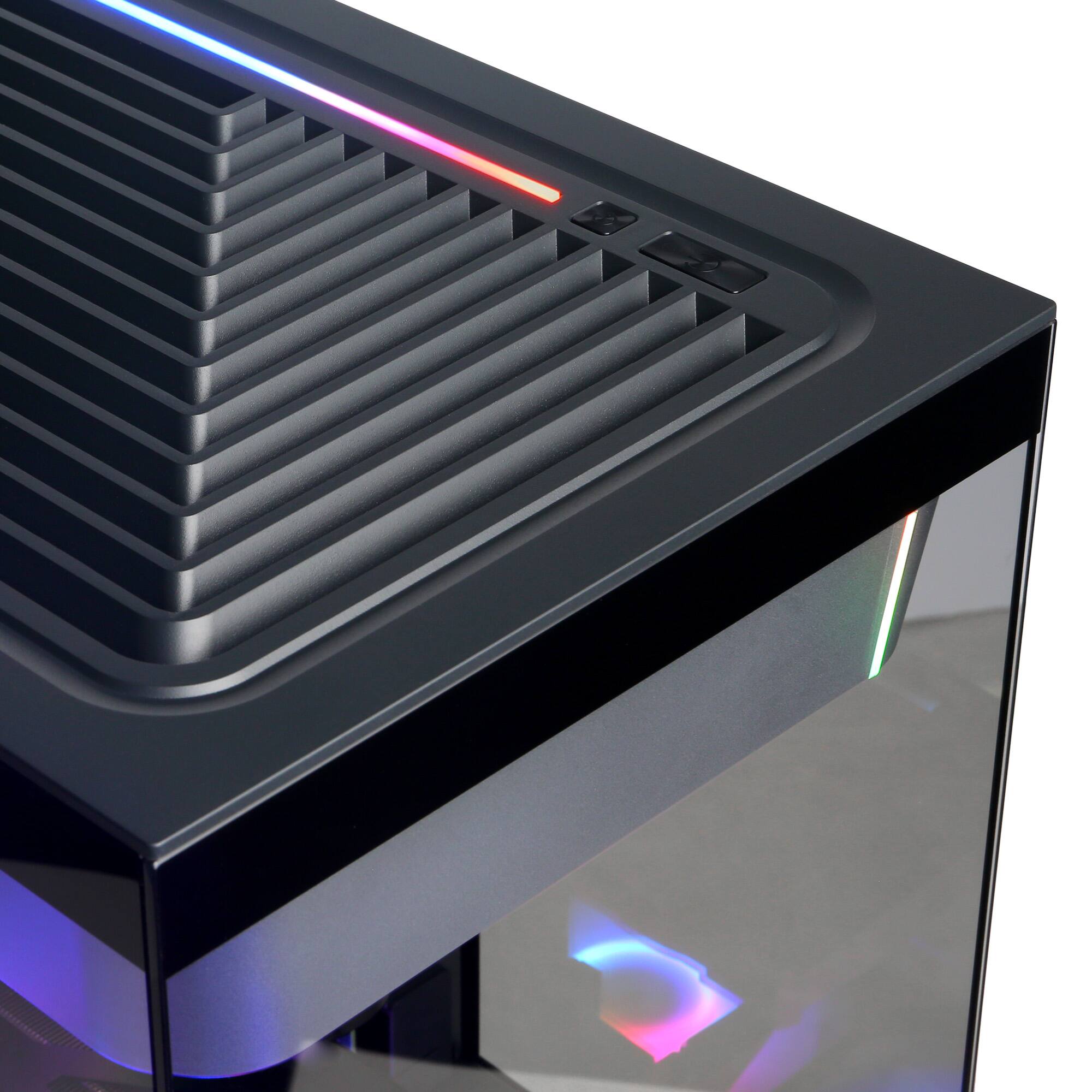 Alt View 3. CyberPowerPC - Gaming Desktop - AMD Ryzen 7 8700F 2024 - AMD Radeon RX 9060 8GB - 16GB DDR5 Memory - 1TB SSD Storage - Black.