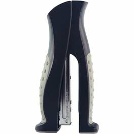 Business Source - Full Strip Vertical Desk Stapler - Holds Upto 210 Staple - Full Strip - Black Gray - Metal