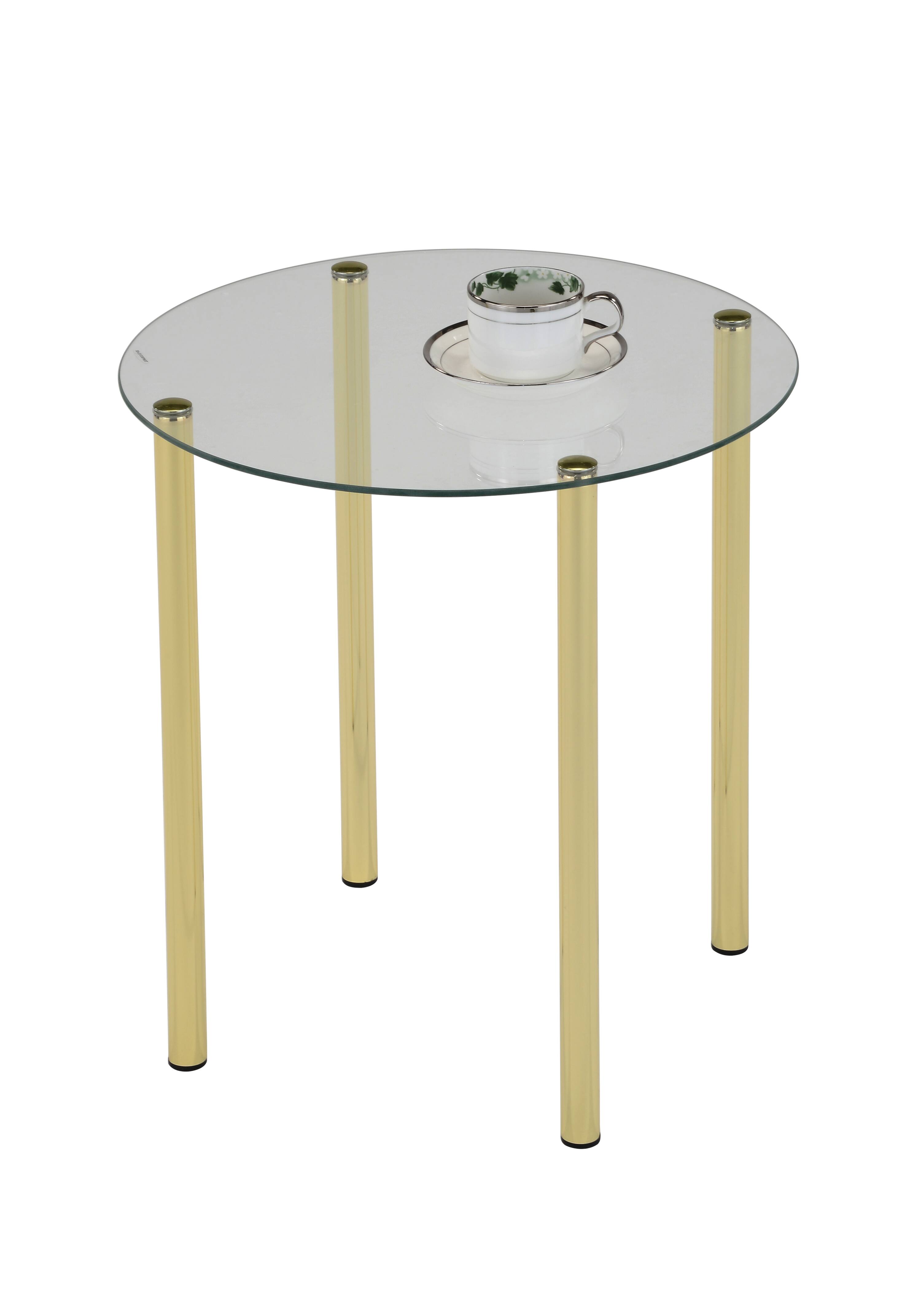 Angle. Kings Brand Furniture - Kings Brand Furniture - Milnai Round Side End Accent Table, Gold Metal/Glass - Light/Pastel Blue.