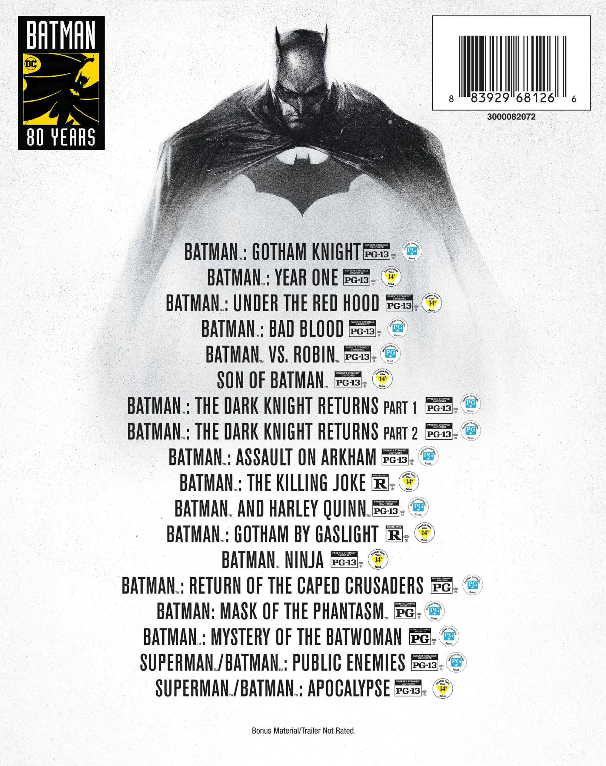 Back. Batman 80th Anniversary Animated 18-film Collection (Box Set) [Blu-ray].