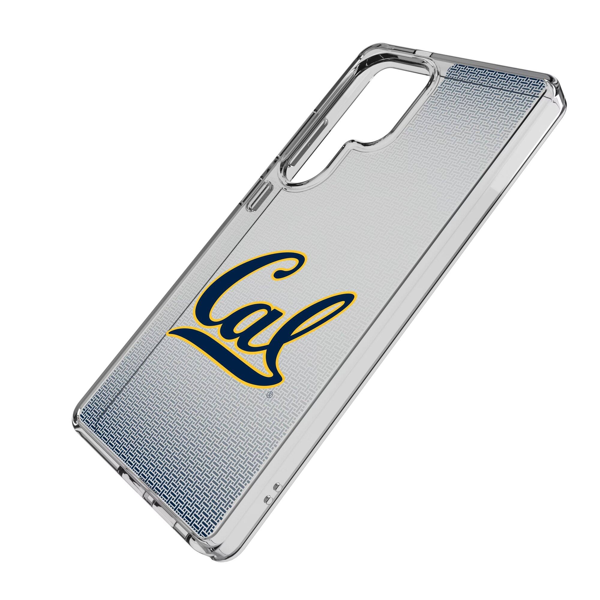Alt View 1. Keyscaper - Cal Bears Linen Logo Galaxy Clear Case - S23 - Multicolor.