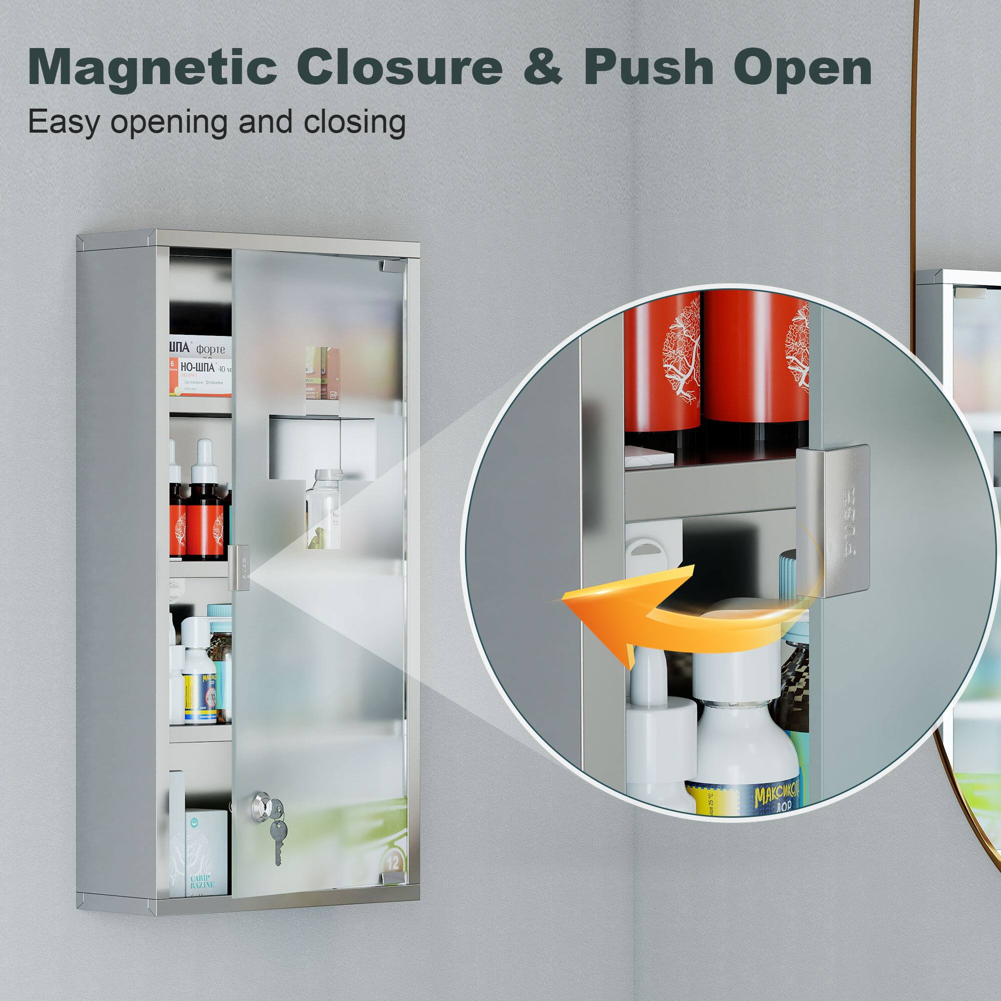 Magnetic Closure & Push Open  
Easy opening and closing