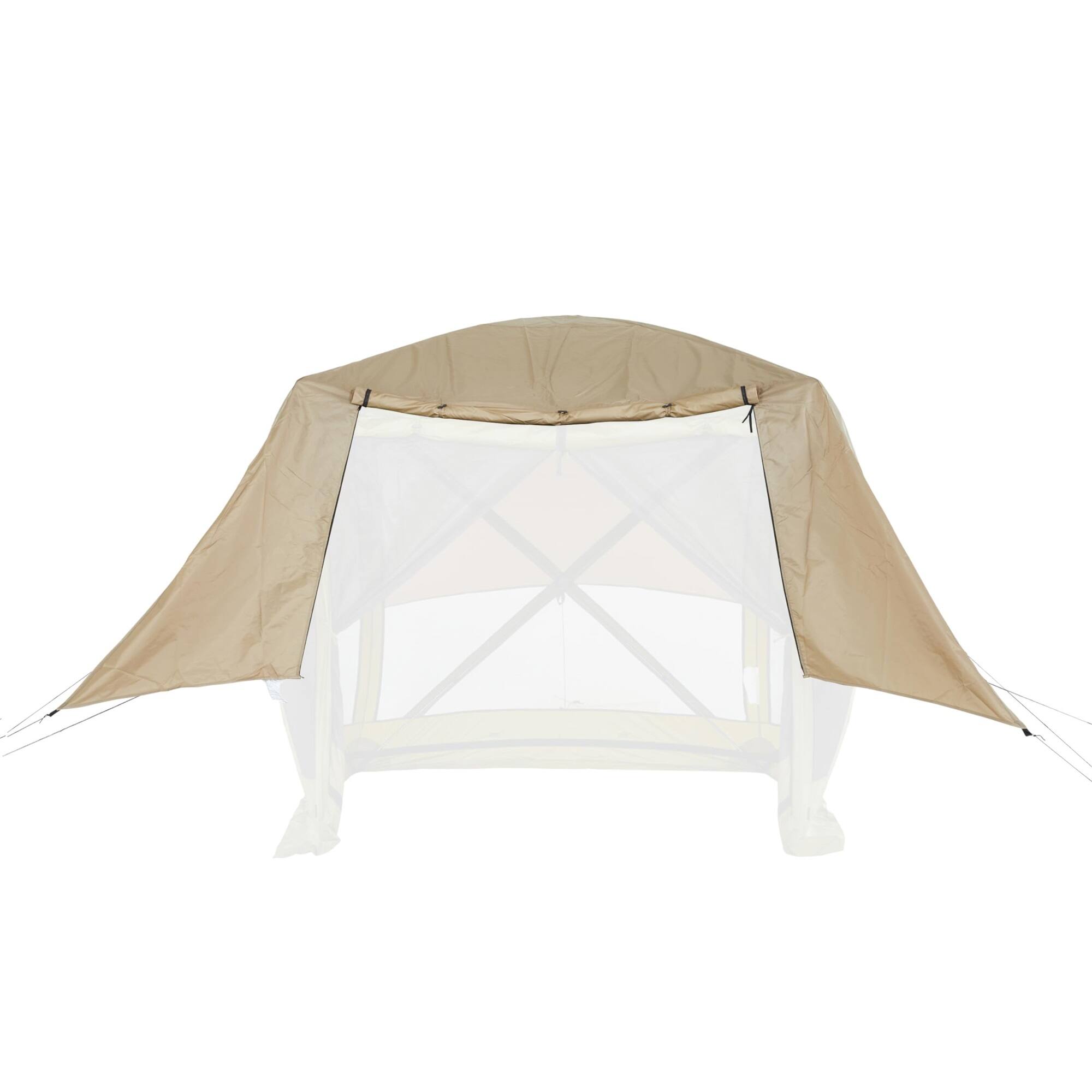 Front. Hike Crew - Waterproof Gazebo Rain Shelter Tarp Compatible with 4-Sided Pop-Up Tent with 6ft Panels - Beige.
