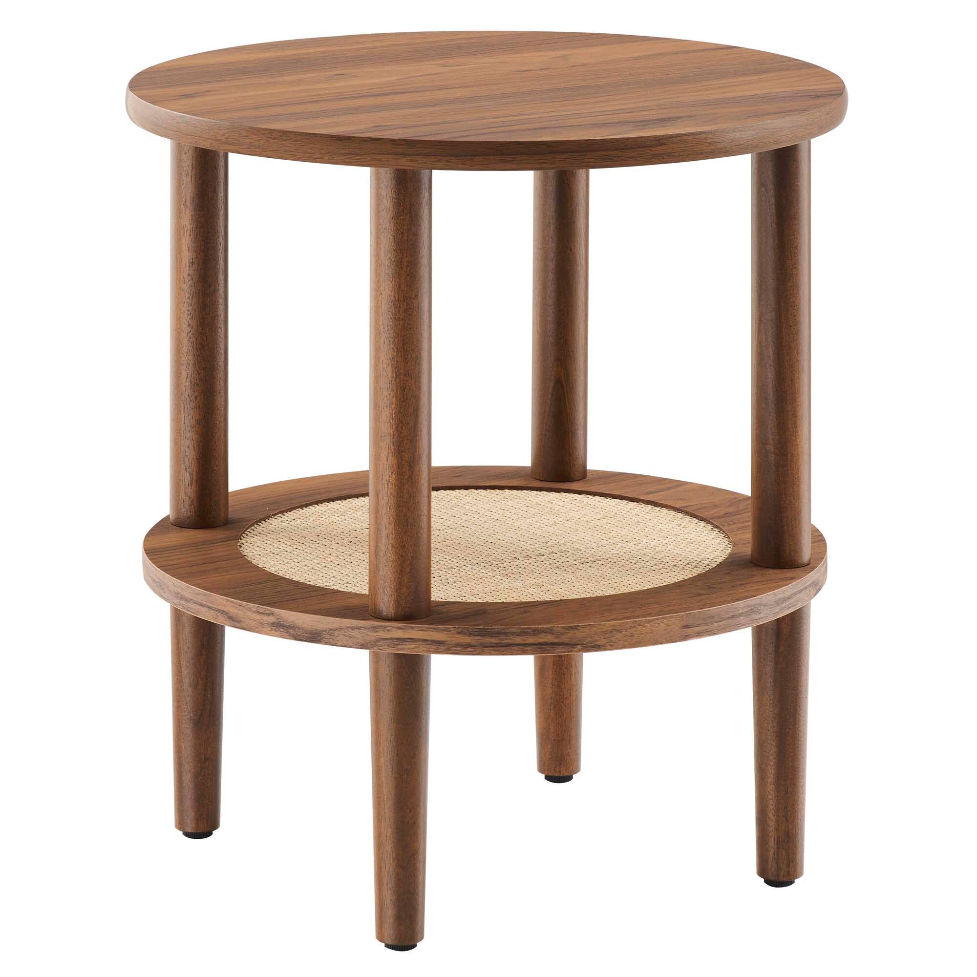 Angle. Modway - Torus Round Side Table by Modway - Walnut.