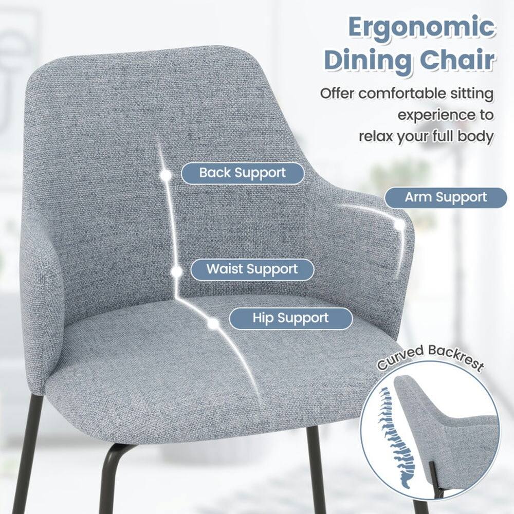 Ergonomic Dining Chair  
Offer comfortable sitting experience to relax your full body  
- Back Support  
- Arm Support  
- Waist Support  
- Hip Support  
- Curved Backrest