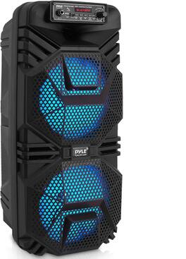Pyle - Dual 8” Portable PA Speaker - Black