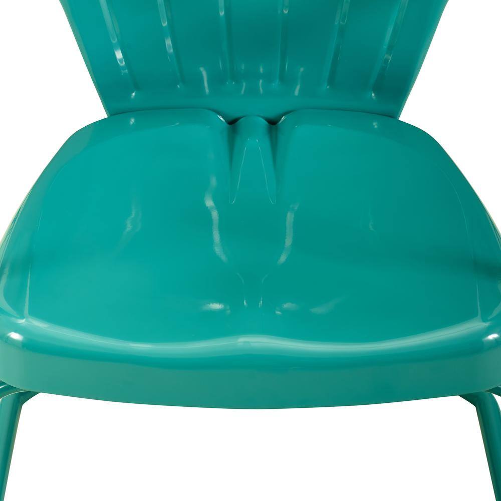 Alt View 9. Crosley Furniture - Ridgeland 2Pc Retro Outdoor Chair Set - 2 Chairs - Turquoise Gloss.