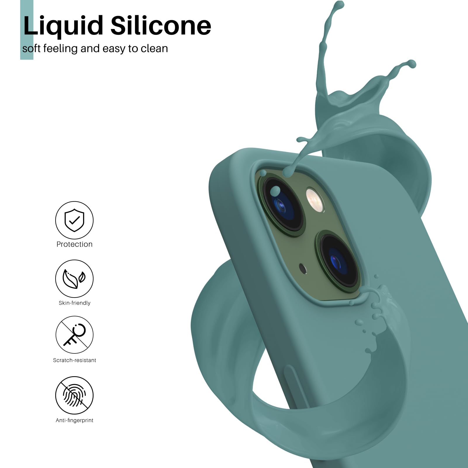 Liquid Silicone, soft feeling and easy to clean, Protection, Skin-friendly, Scratch-resistant, Anti-fingerprint