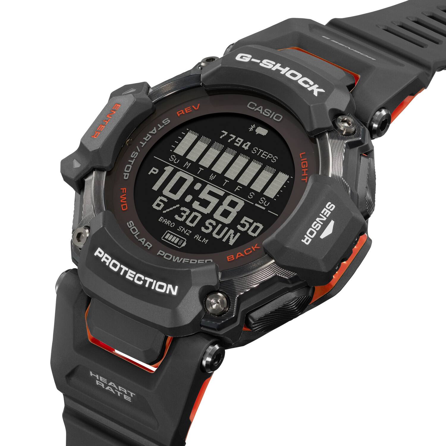 Casio G Shock Move 52mm Heart Rate GPS Solar Assist Resin Strap