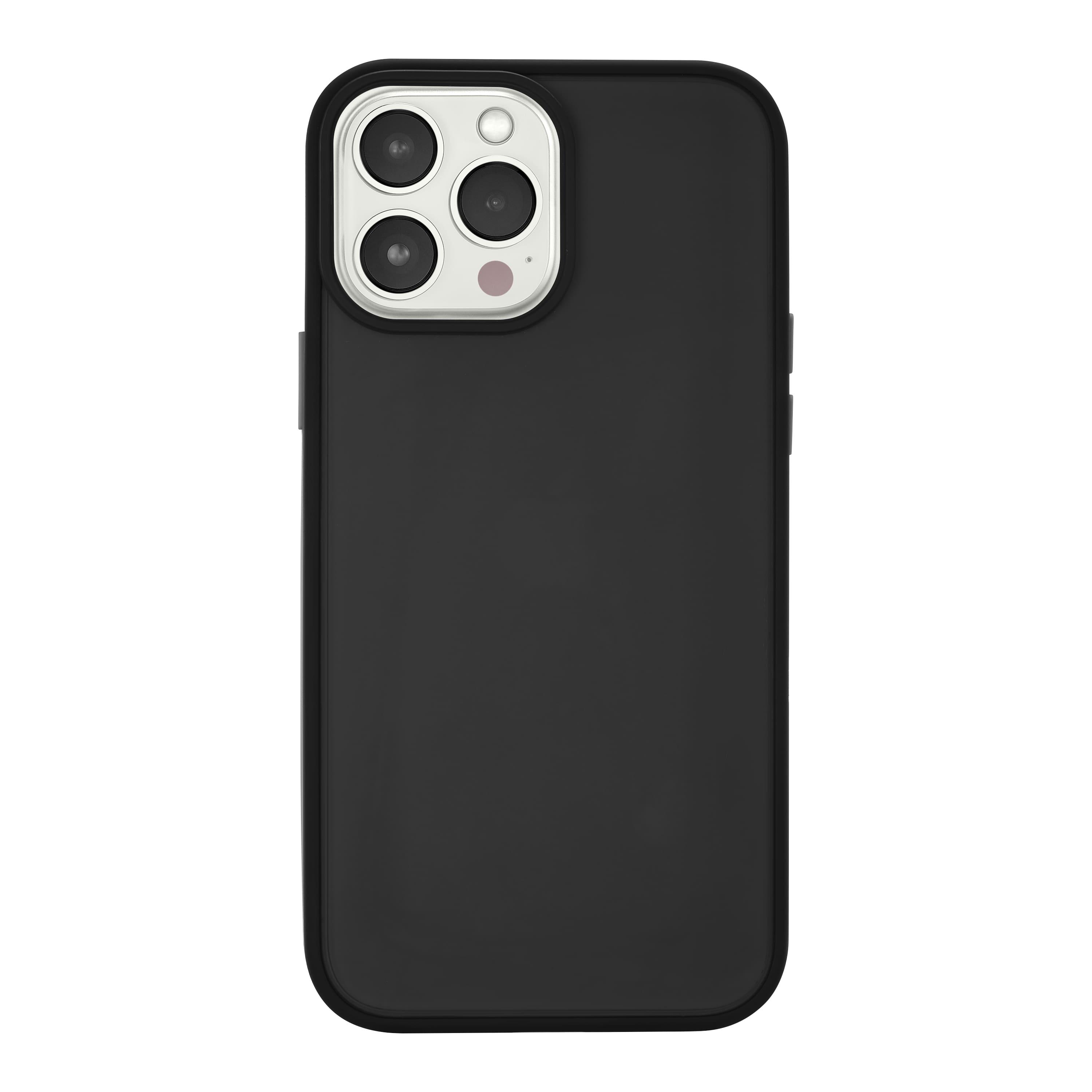 Front. Insignia™ - Hard Shell Case for iPhone 13 Pro Max and iPhone 12 Pro Max - Semi-Clear Black.