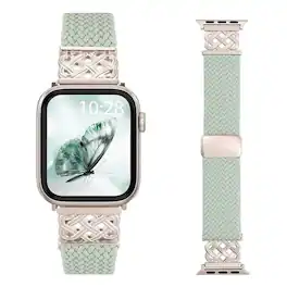 Kitcheniva - Magnetic Braided Stretchy Band For Apple Watch Series 1-11 / iWatch SE (1-3) - Green