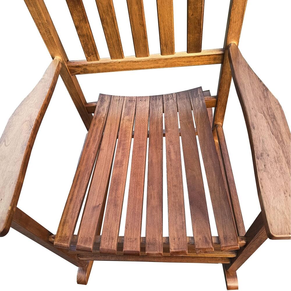 Alt View 4. Loheer - Loheer Adult Rocking Chair Solid Wood Brown Porch Rocker for Balcony and Patio - Brown.