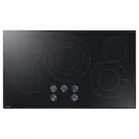 Samsung - 36" Electric Cooktop with 5 Burners and ENERGY STAR Certified Cooktop with Illuminated Knobs - Black - Front_Zoom