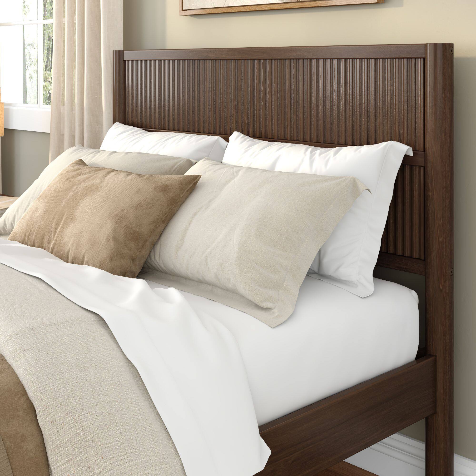 Alt View 4. Plank+Beam - Sera Fluted Full Bed, Walnut - Walnut.