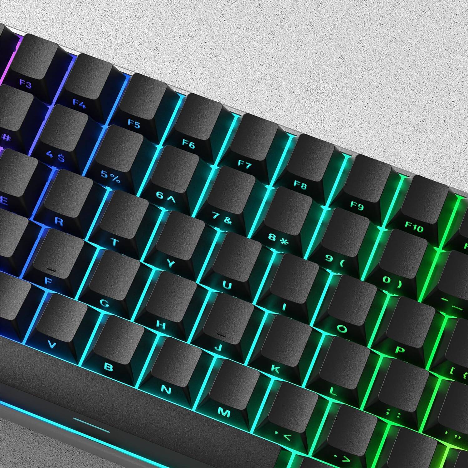 Alt View 1. Womier - Womier PBT Keycaps, 136 Keys Double Shot Keys for 60 65 75 TKL 96 100 Percent Cherry MX Switch Mechanical Keyboard - Black.