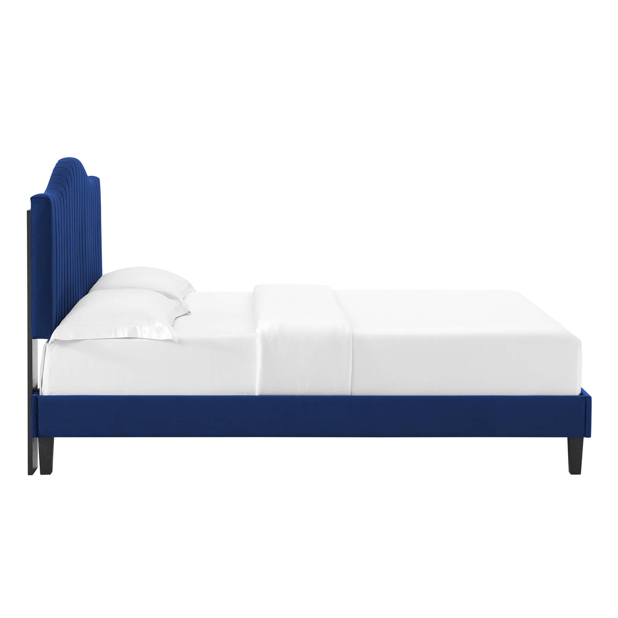 Alt View 8. Modway - Juniper Channel Tufted Performance Velvet Full Platform Bed - Blue.