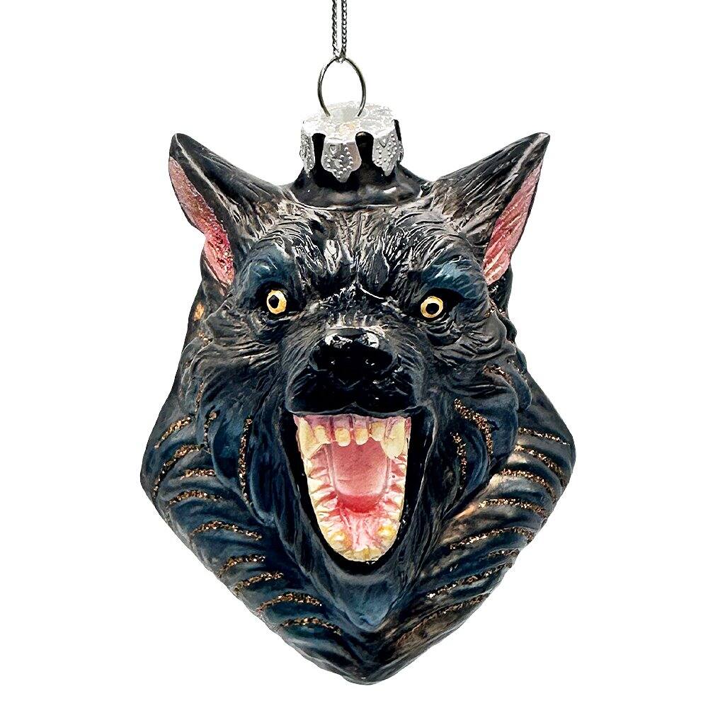 Front. OrnamentallyYou - Classic Werewolf Horror Theme Glass Ornament Vintage Halloween Tree Decoration - Multi-colored.