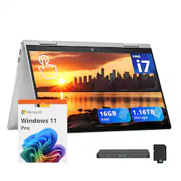 HP - Envy 2-in-1 14" Touchscreen Laptop,Intel i7-1355U,16GB RAM,512GB SSD+160GB Docking Station,Win 11 Pro - Silver